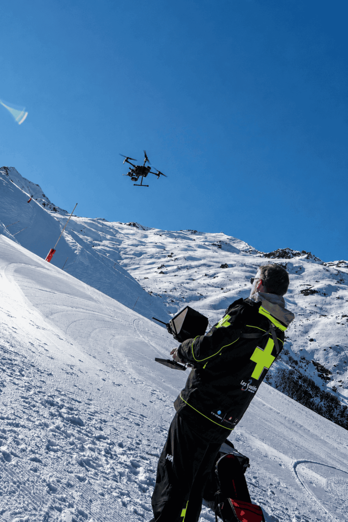 Drone pour la sécurité des pistes dans la vallée des Belleville
